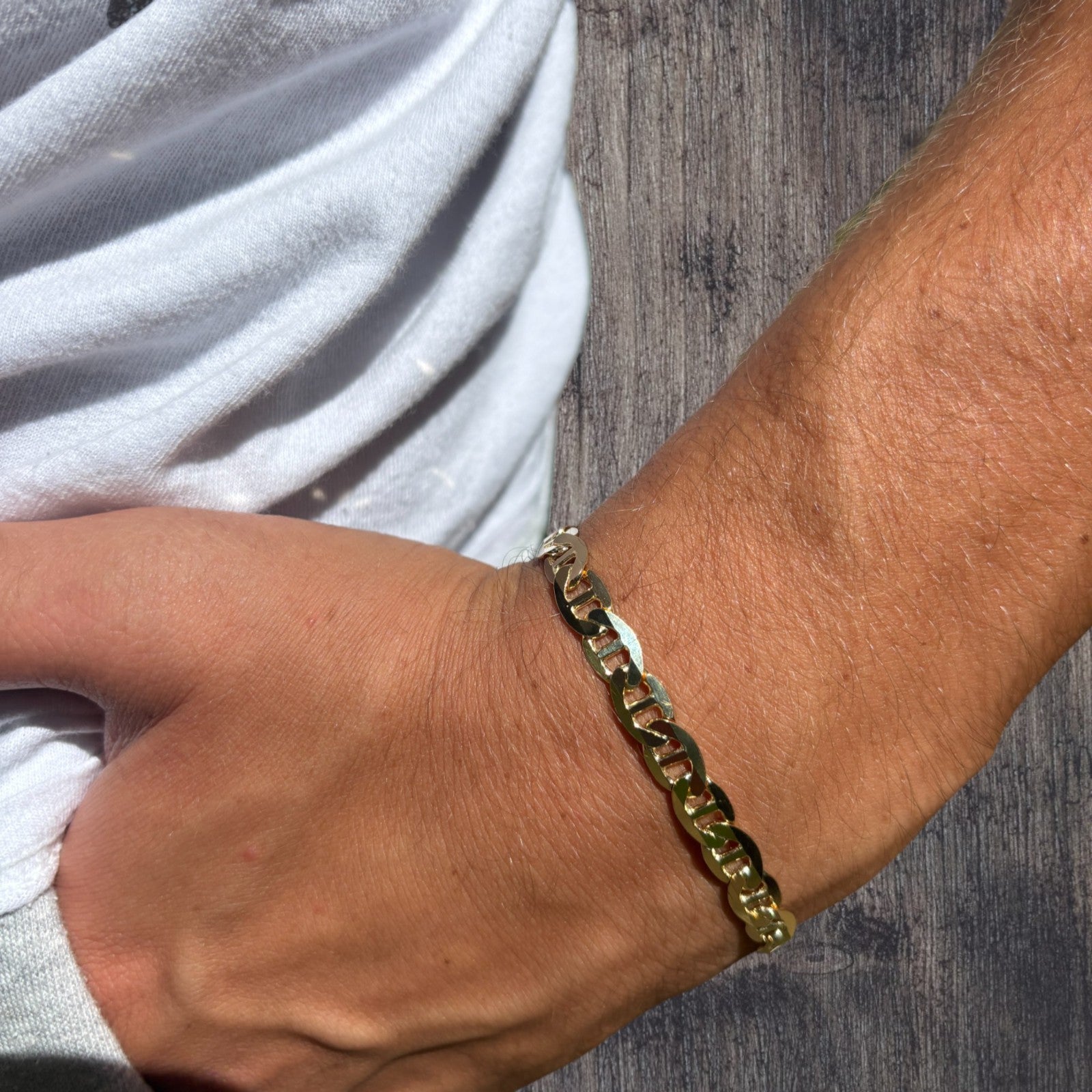 925 Sterling Silver 6mm Mariner Bracelet