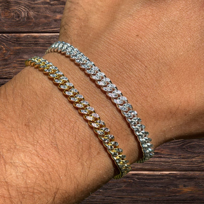 925 Sterling Silver 5mm Diamond Cut Miami Cuban Bracelet