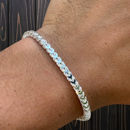 925 Sterling Silver 4mm Franco Bracelet