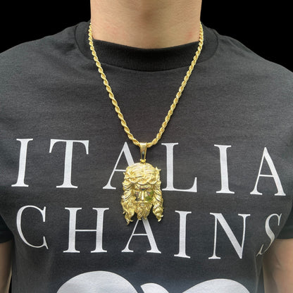 925 Sterling Silver Classic Jesus Piece Pendant - Large