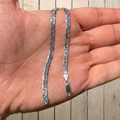 925 Sterling Silver 4mm Mariner Bracelet