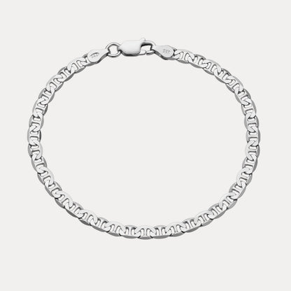925 Sterling Silver 4mm Mariner Bracelet