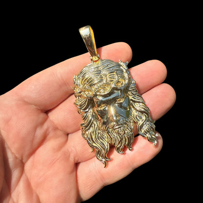 925 Sterling Silver Classic Jesus Piece Pendant - Large