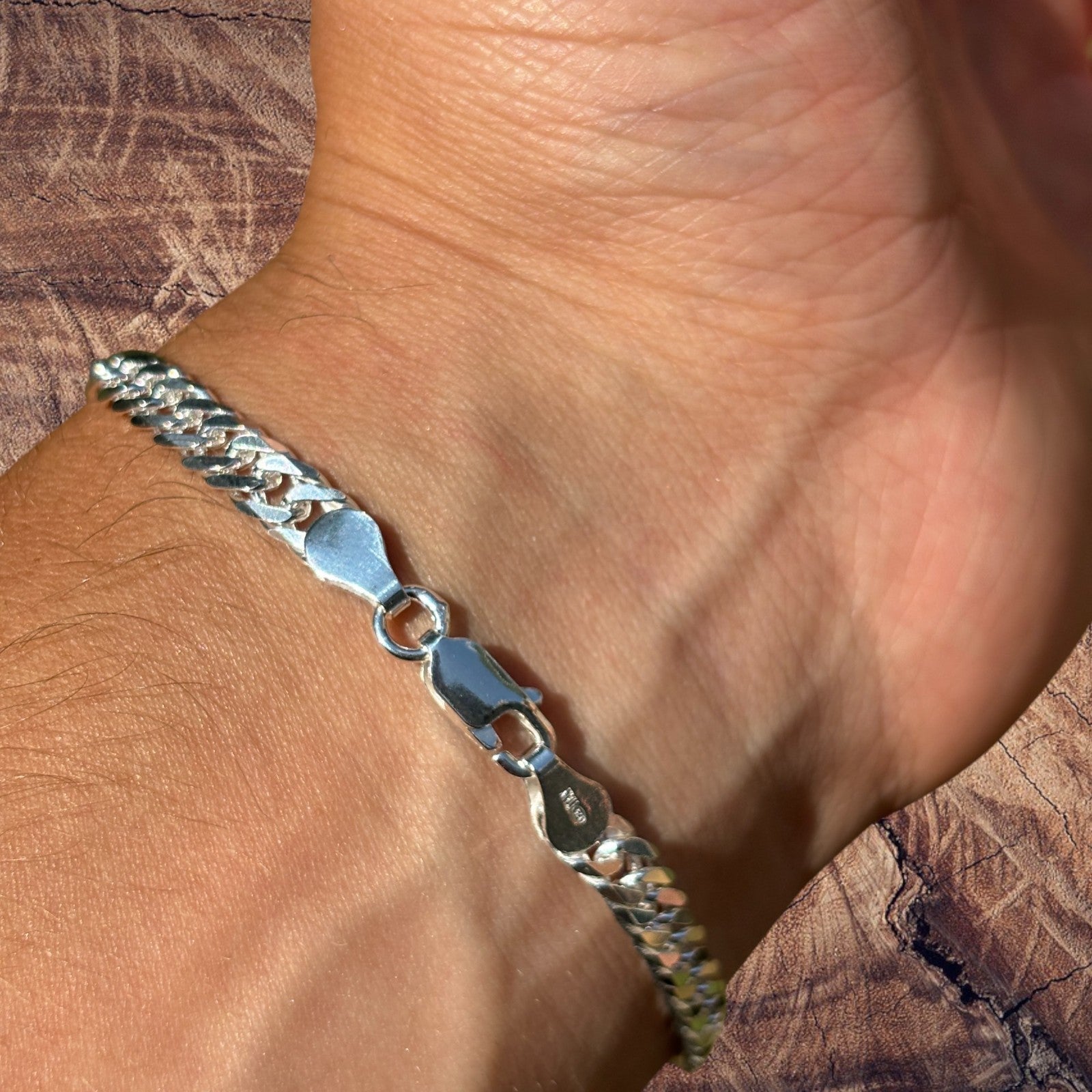 925 Sterling Silver 6mm Double Curb Bracelet