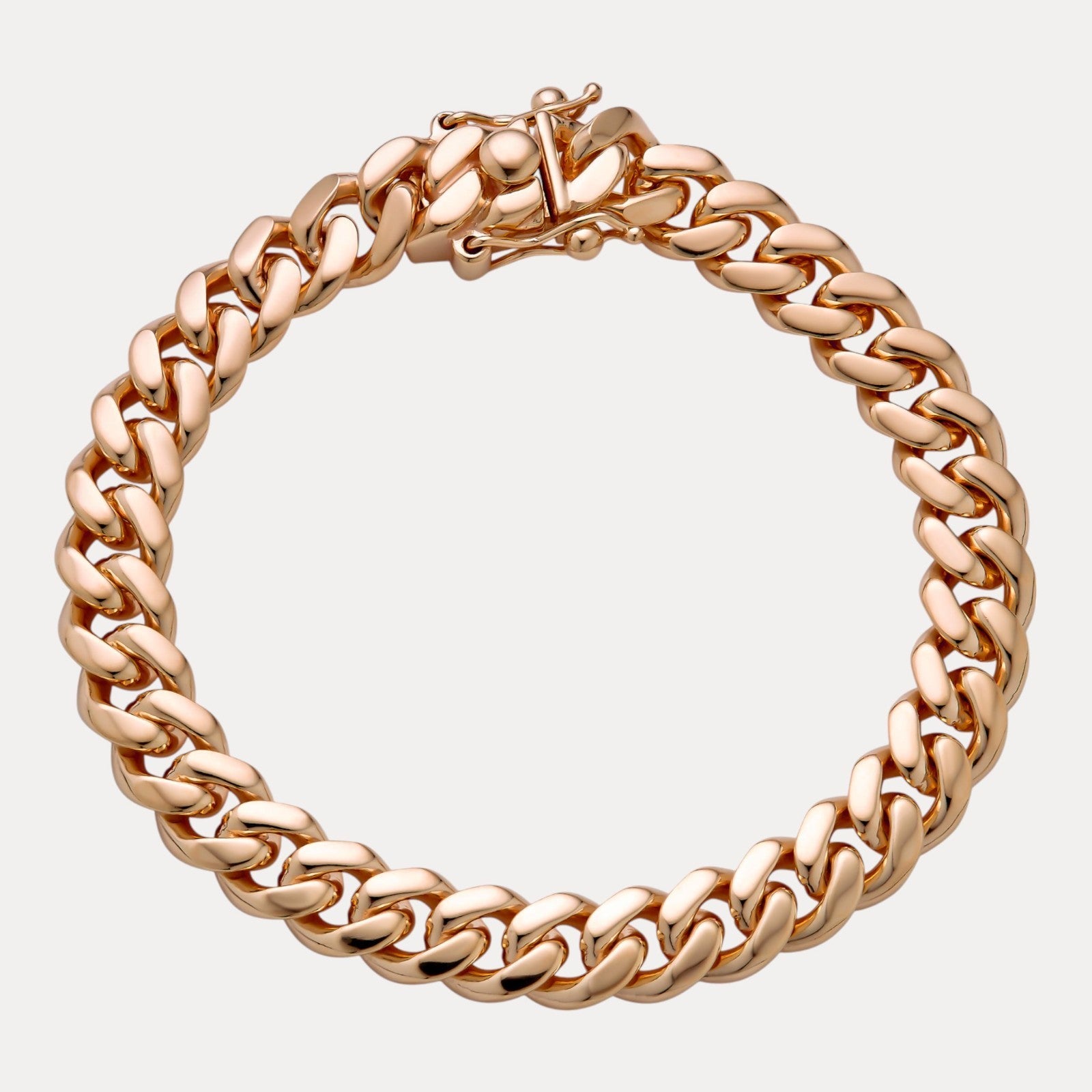 925 Sterling Silver 8mm Miami Cuban W. Box Clasp Bracelet