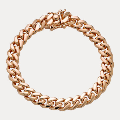 925 Sterling Silver 8mm Miami Cuban W. Box Clasp Bracelet