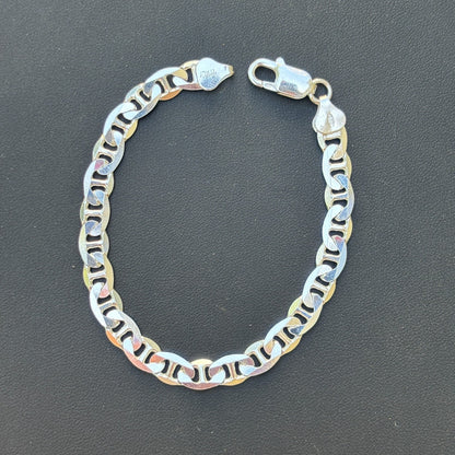 925 Sterling Silver 6mm Mariner Bracelet