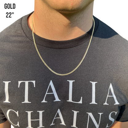 925 Sterling Silver 3mm Curb Chain Necklace