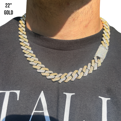 925 Sterling Silver 16mm Moissanite Miami Cuban Prong Chain Necklace