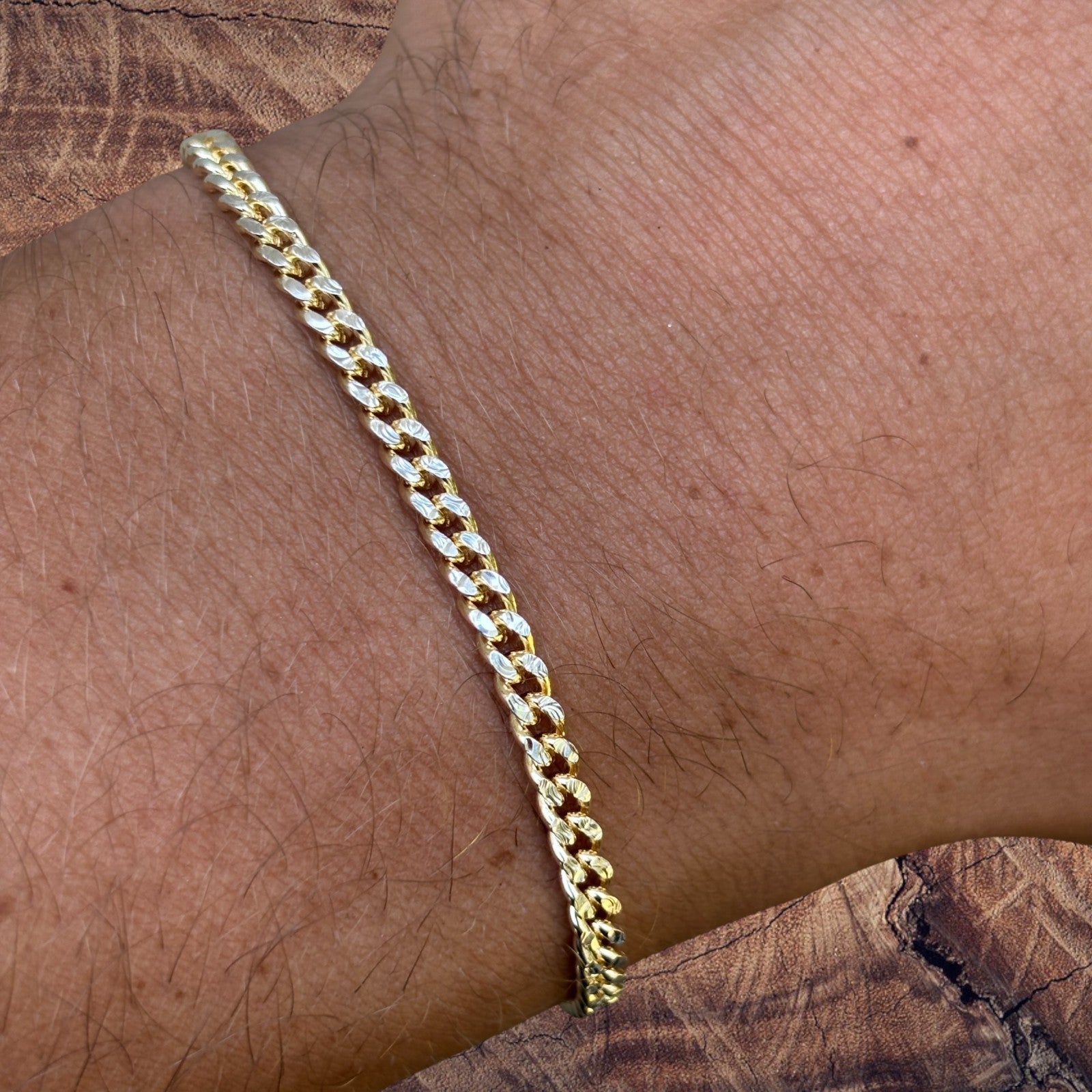 925 Sterling Silver 3mm Diamond Cut Miami Cuban Bracelet