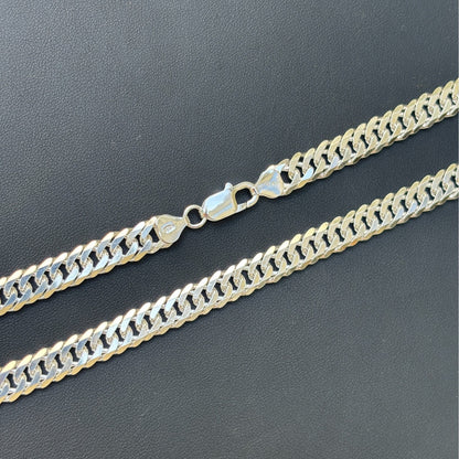 925 Sterling Silver 8mm Double Curb Chain Necklace