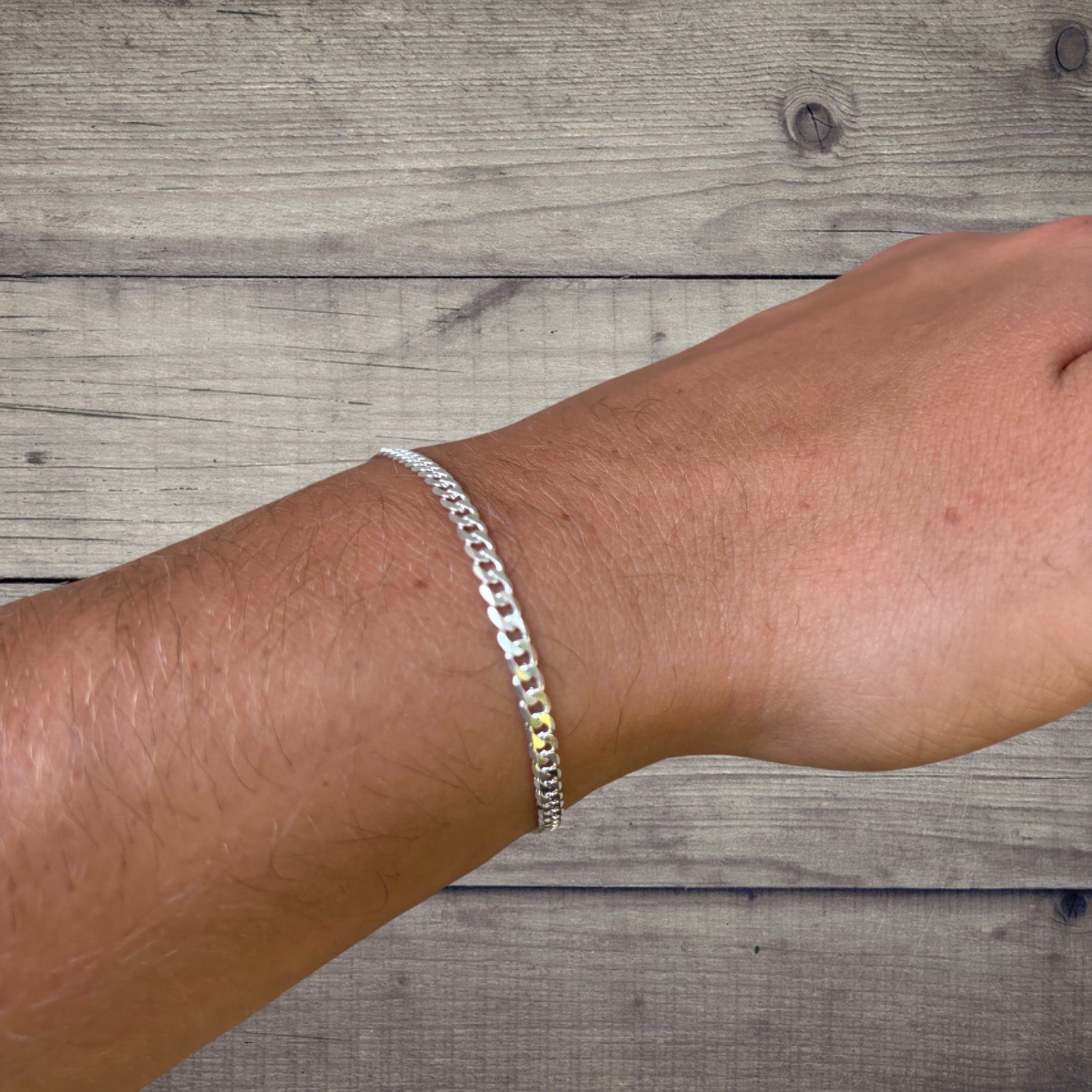 925 Sterling Silver 3mm Curb Bracelet