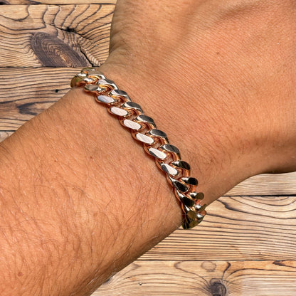 925 Sterling Silver 8mm Miami Cuban W. Box Clasp Bracelet