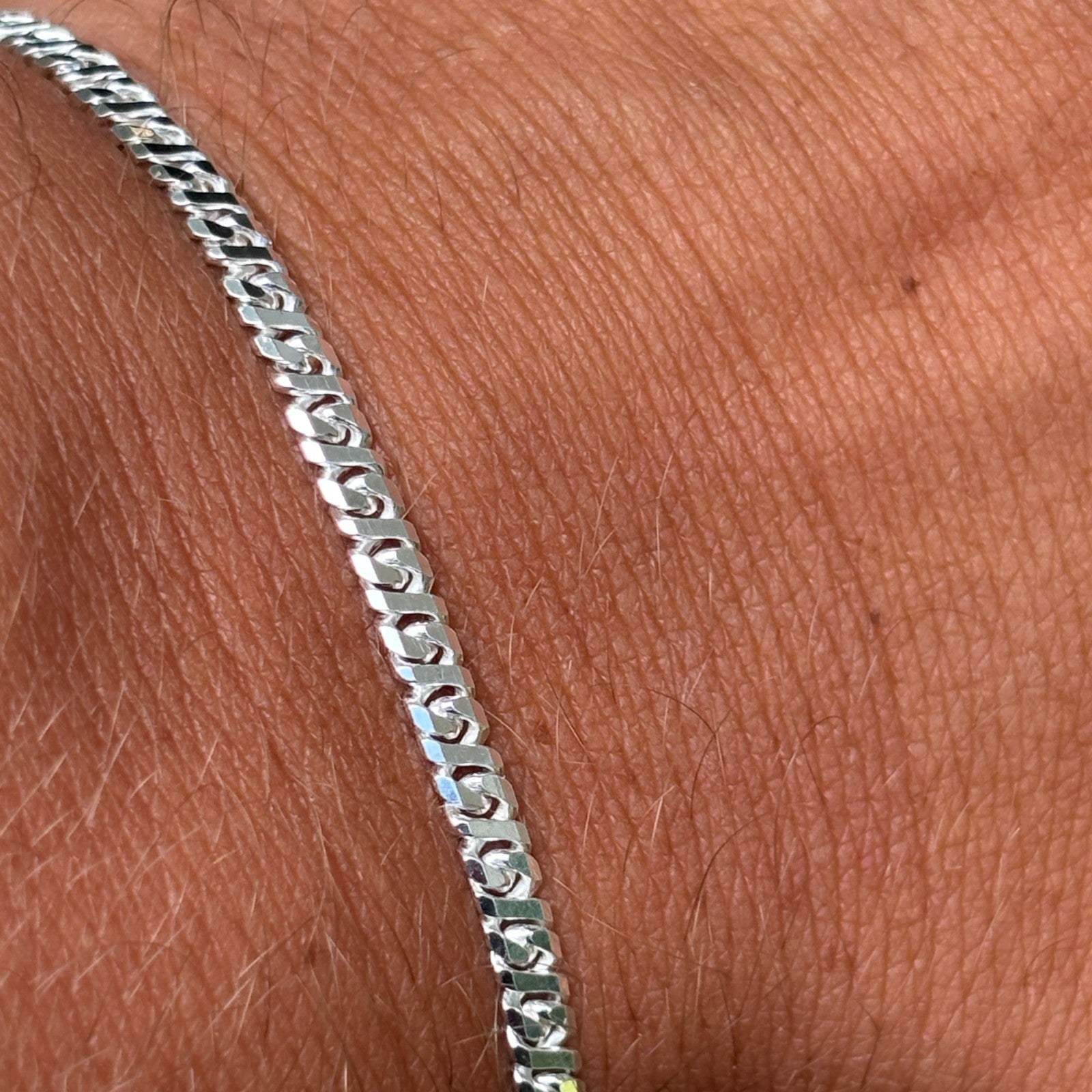 925 Sterling Silver 2.5mm Dollar Link Bracelet