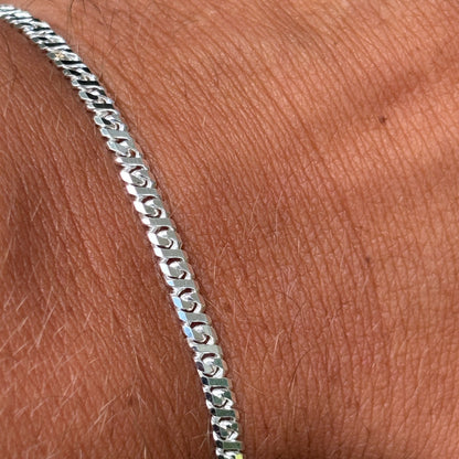 925 Sterling Silver 2.5mm Dollar Link Bracelet