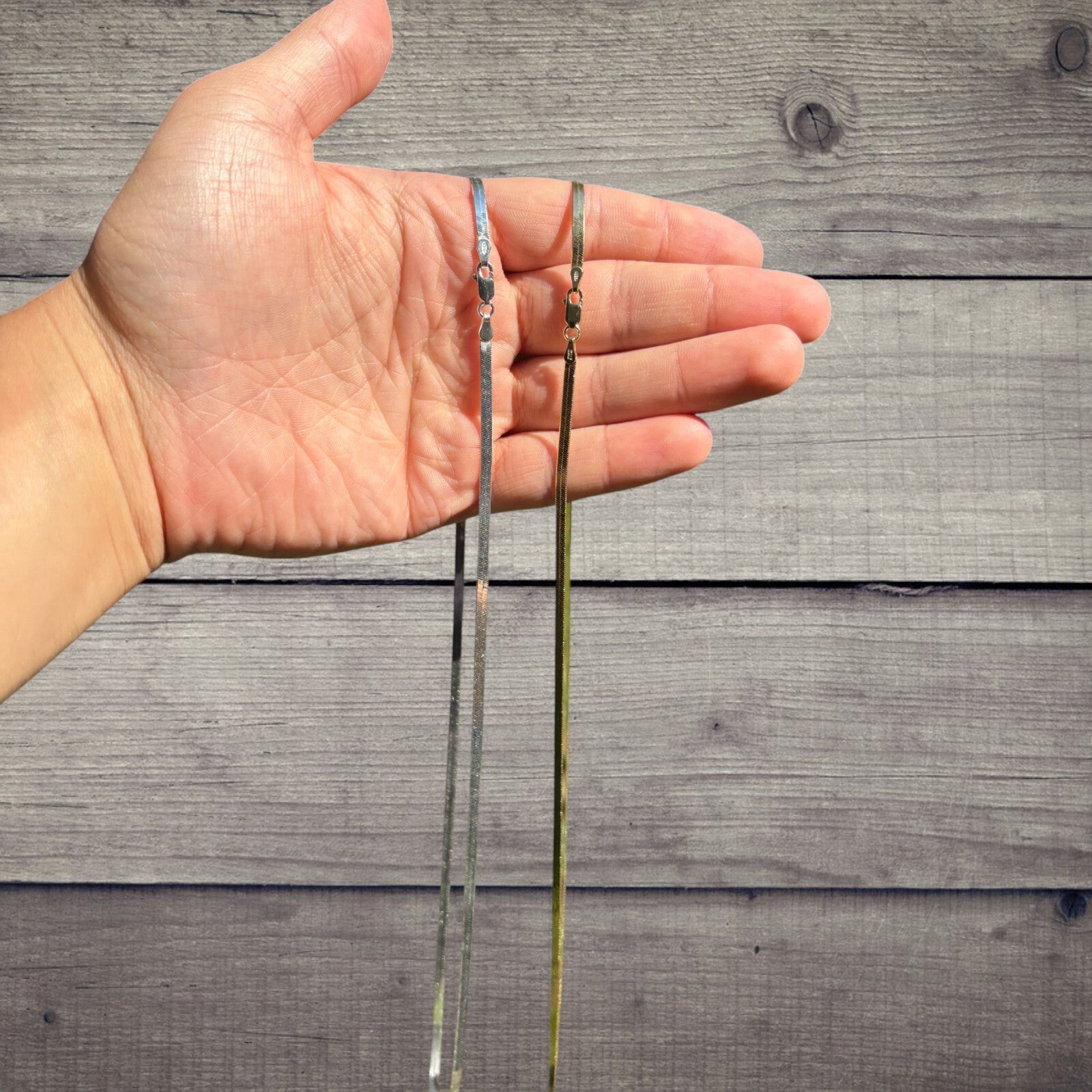 925 Sterling Silver 3mm Herringbone Chain Necklace