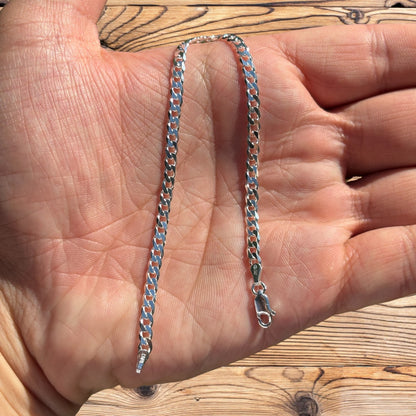 925 Sterling Silver 4mm Curb Bracelet