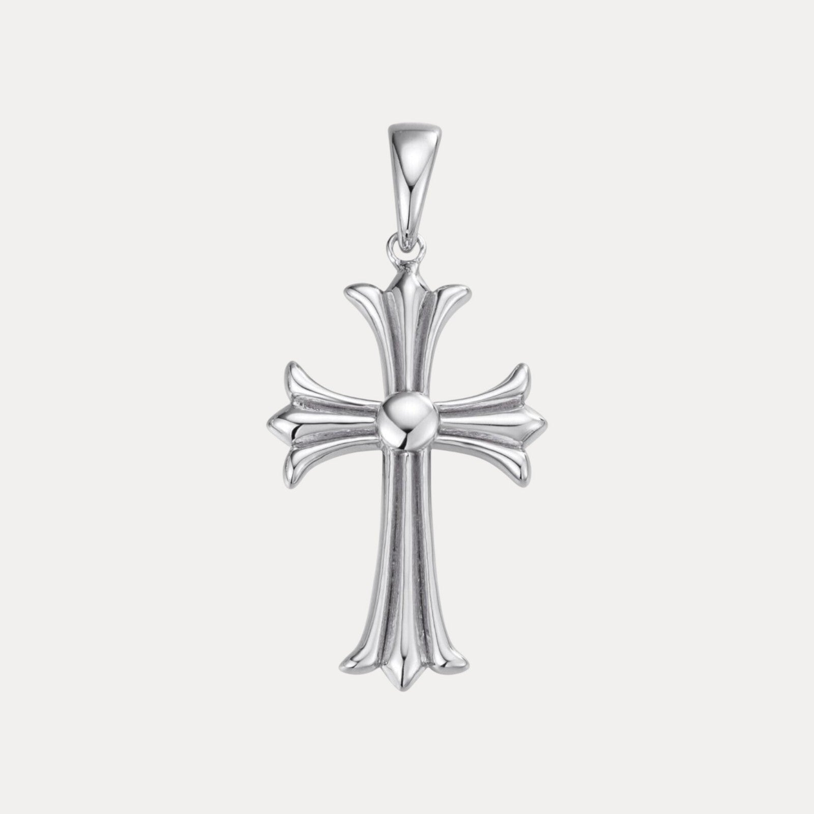 925 Sterling Silver Cross Hearts Pendant - Small