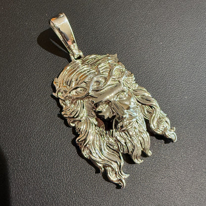 925 Sterling Silver Classic Jesus Piece Pendant - Medium