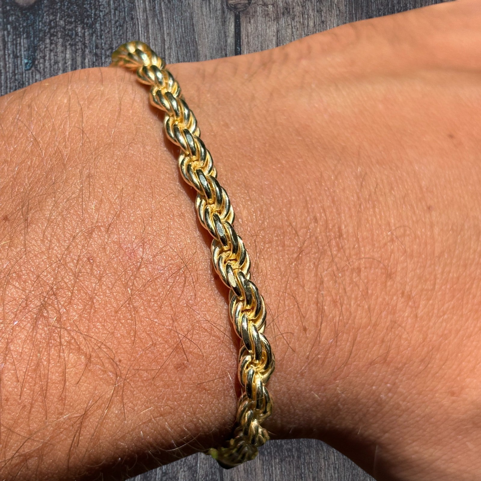 925 Sterling Silver 5mm Diamond Cut Rope Bracelet