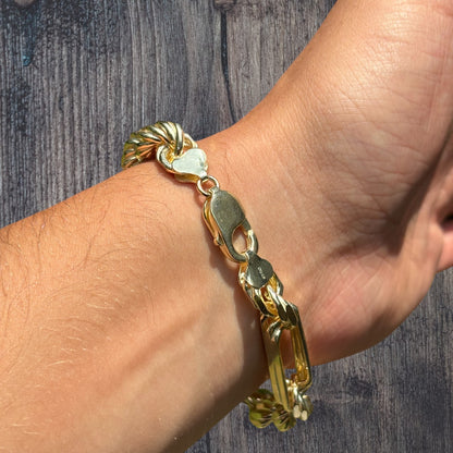 925 Sterling Silver 10mm Figarope Milano Bracelet