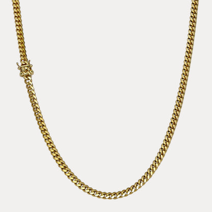 925 Sterling Silver 5mm Miami Cuban W. Box Clasp Chain Necklace