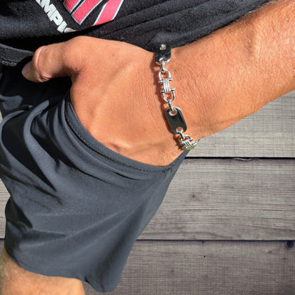 925 Sterling Silver 10mm Custom Ferragamo Link Bracelet