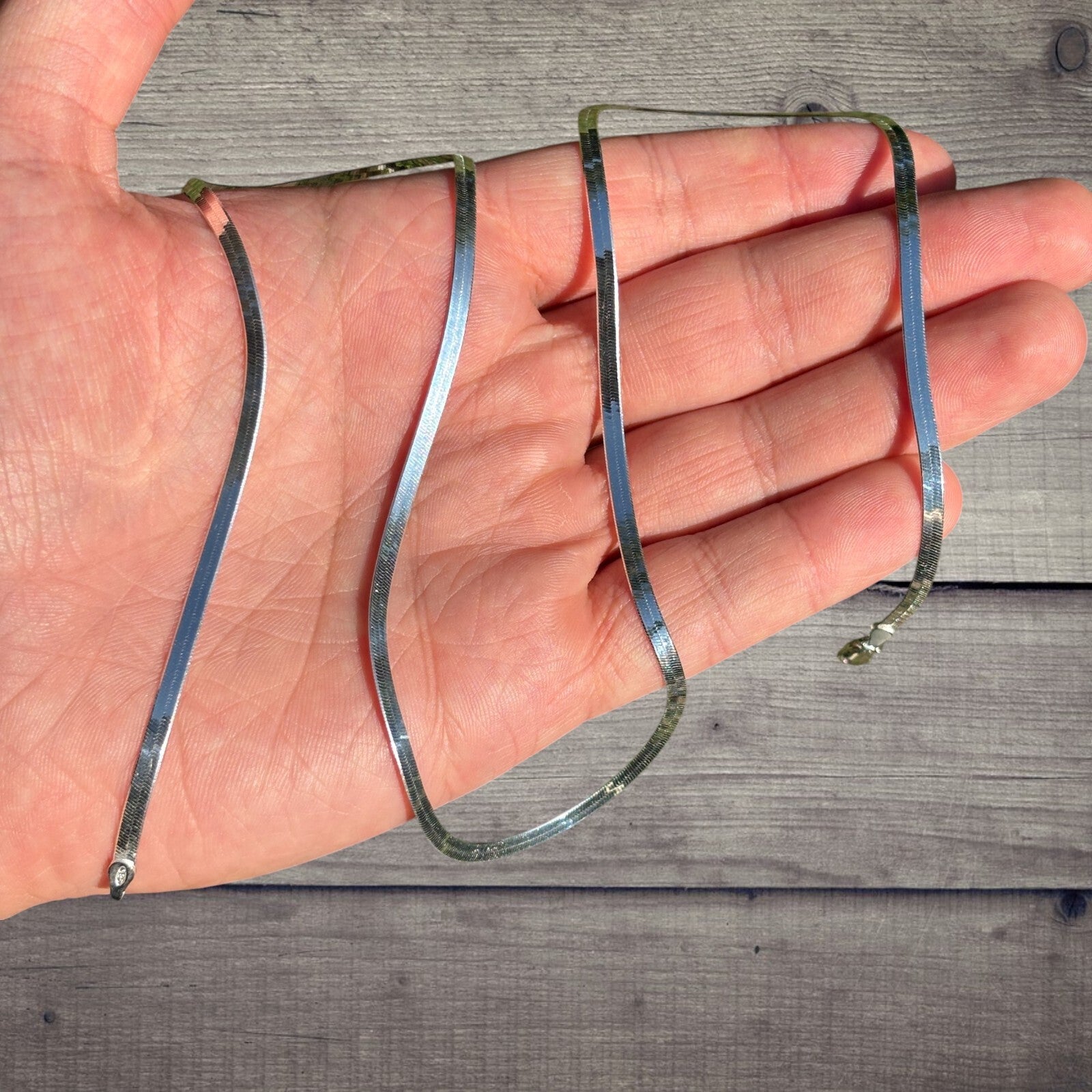 925 Sterling Silver 3mm Herringbone Chain Necklace