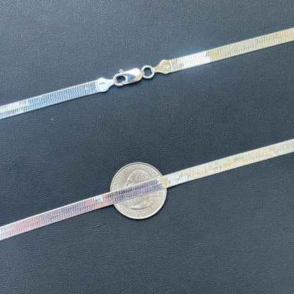 925 Sterling Silver 6mm Herringbone Chain Necklace