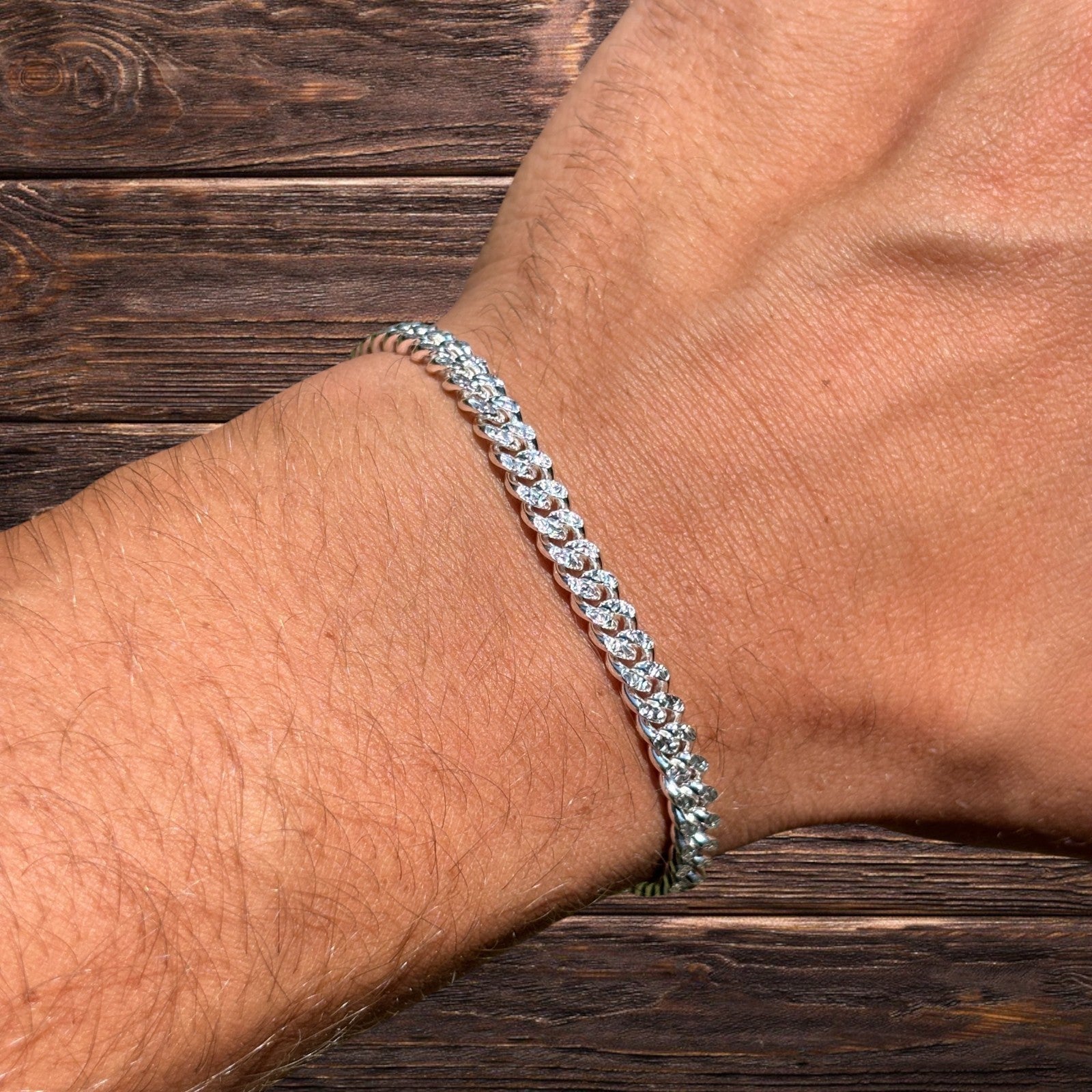 925 Sterling Silver 5mm Diamond Cut Miami Cuban Bracelet