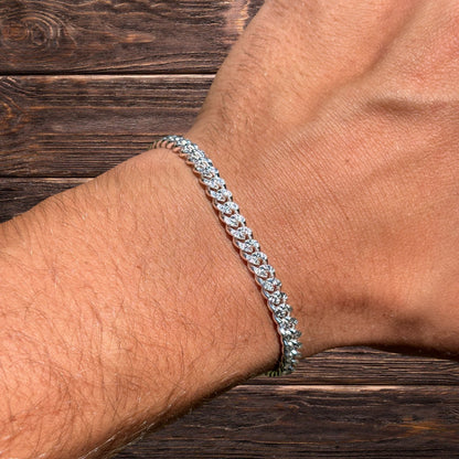 925 Sterling Silver 5mm Diamond Cut Miami Cuban Bracelet