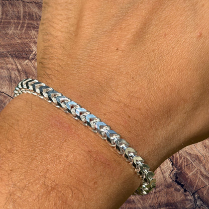 925 Sterling Silver 5mm Franco Bracelet
