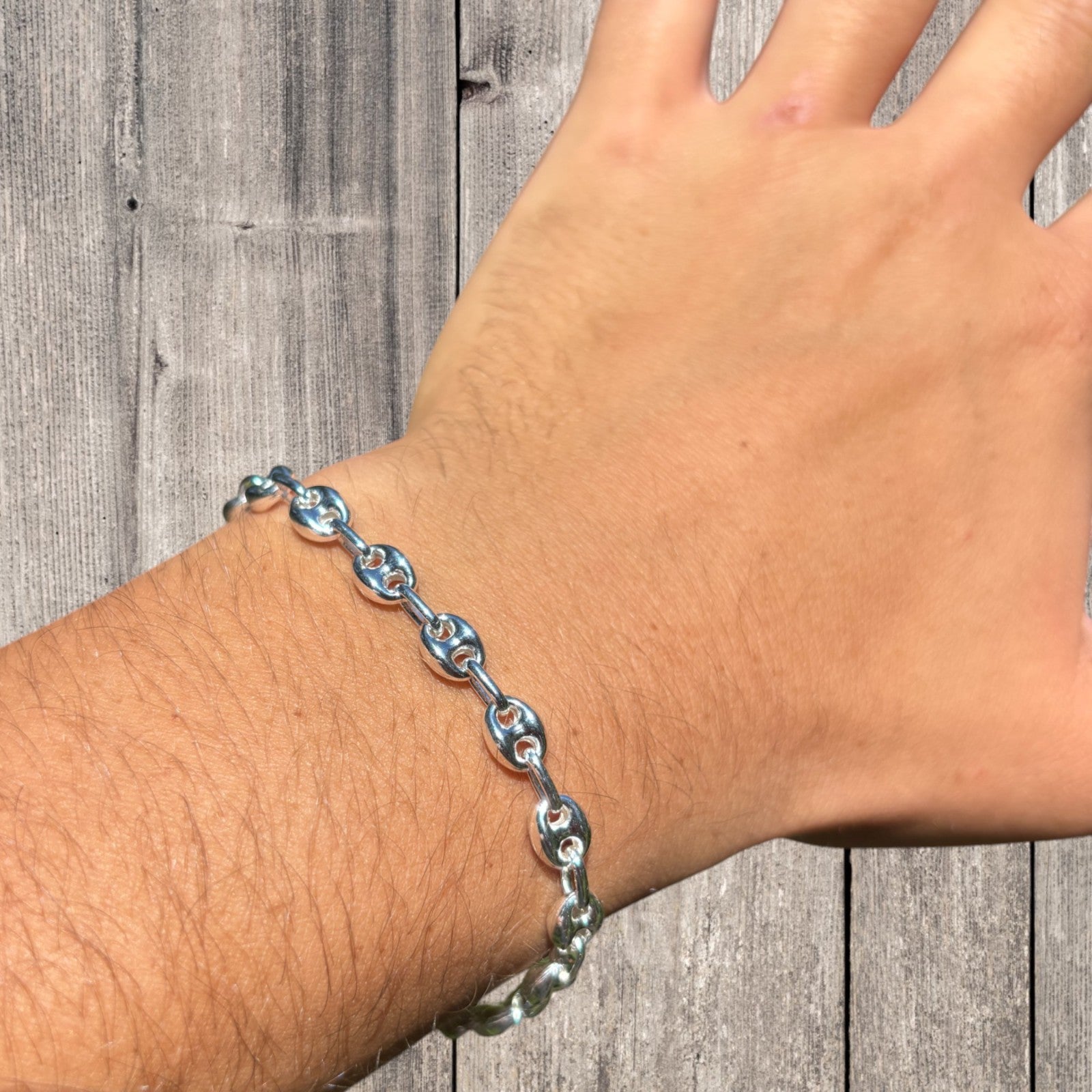 925 Sterling Silver 6mm Puffed Gucci Bracelet