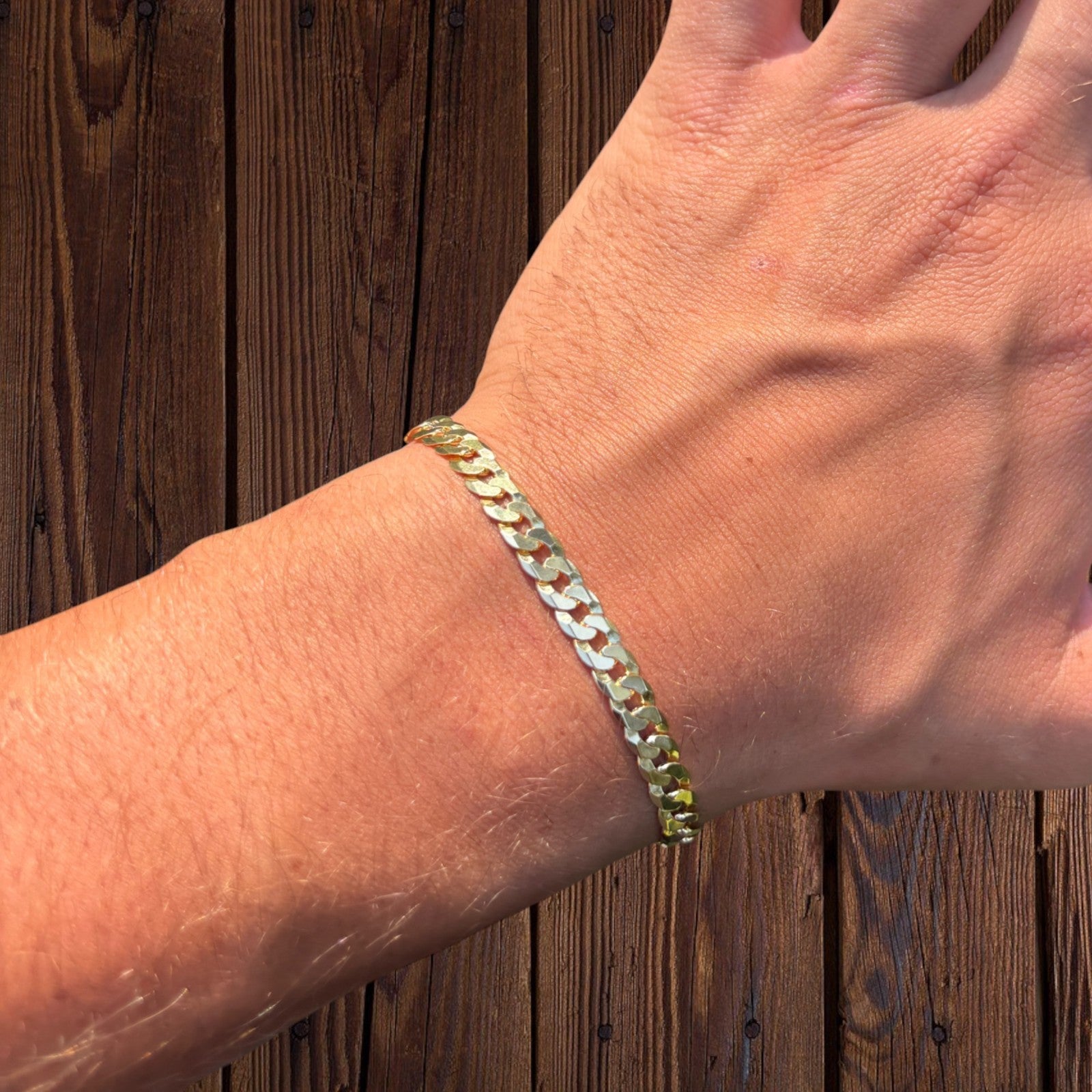 925 Sterling Silver 6mm Flat Curb Bracelet