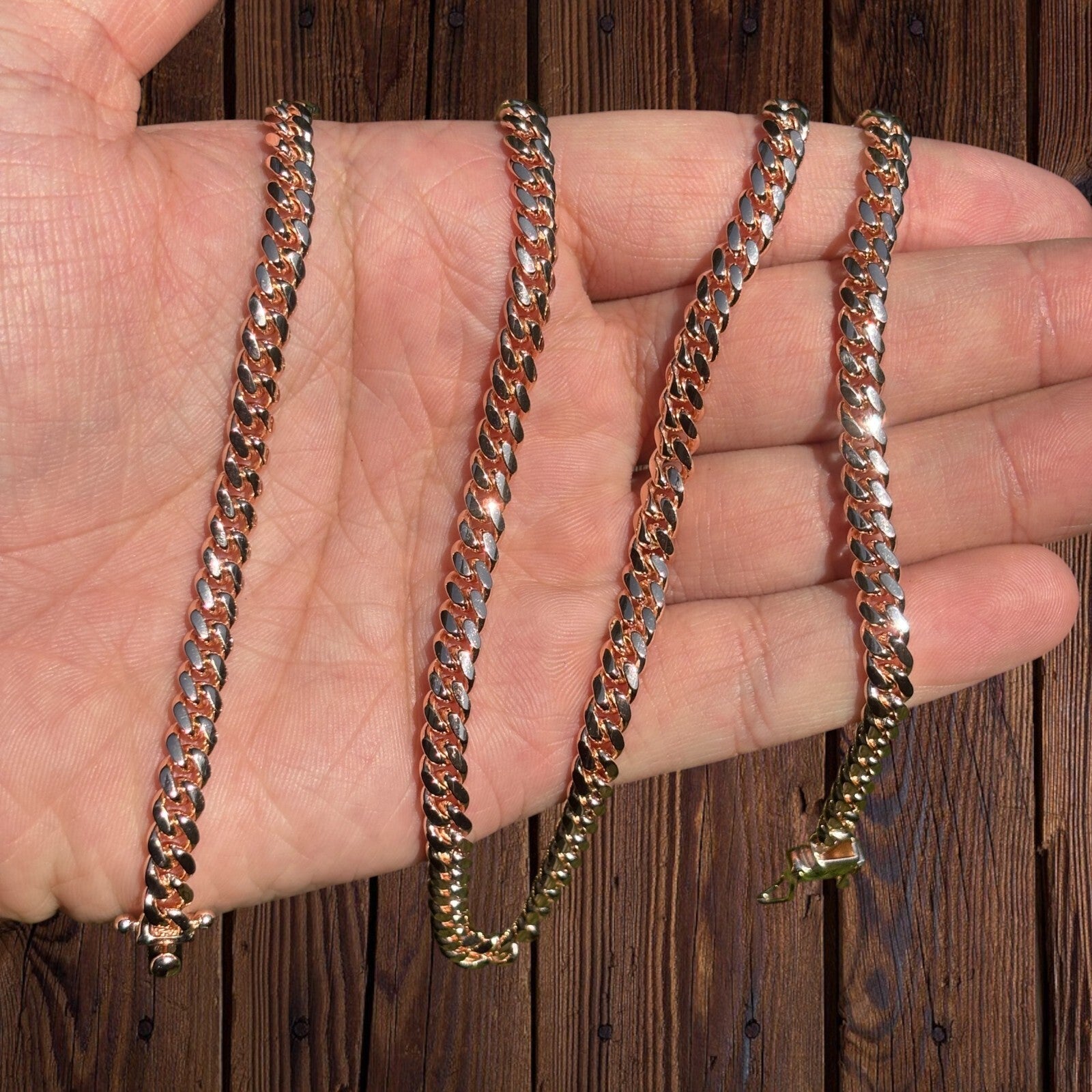 925 Sterling Silver 5mm Miami Cuban W. Box Clasp Chain Necklace