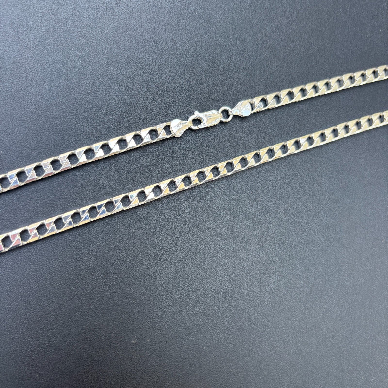 925 Sterling Silver 6mm Square Curb Chain Necklace