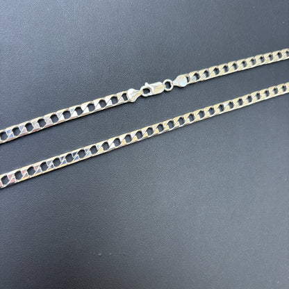 925 Sterling Silver 6mm Square Curb Chain Necklace