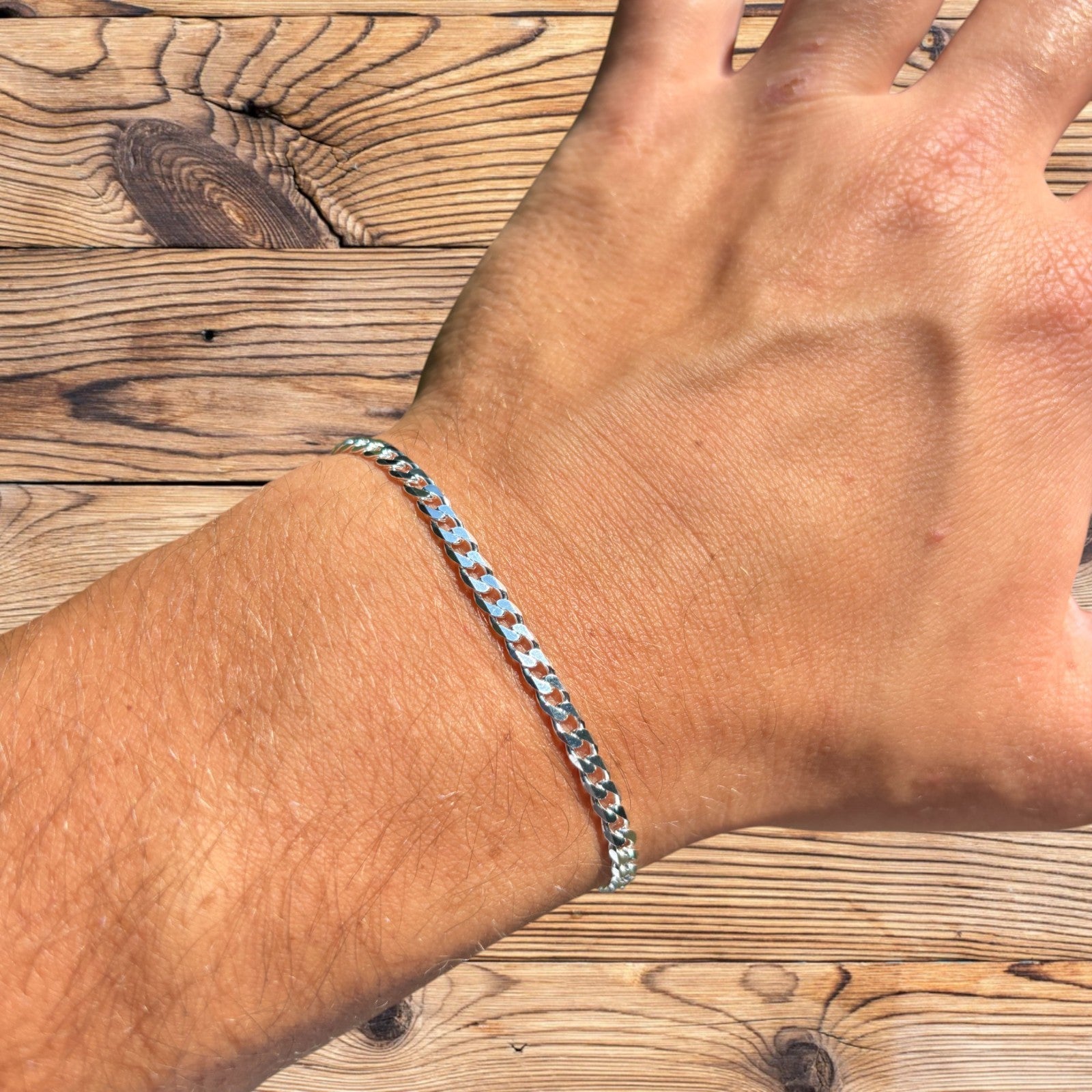 925 Sterling Silver 4mm Curb Bracelet