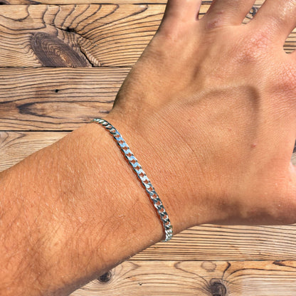 925 Sterling Silver 4mm Curb Bracelet