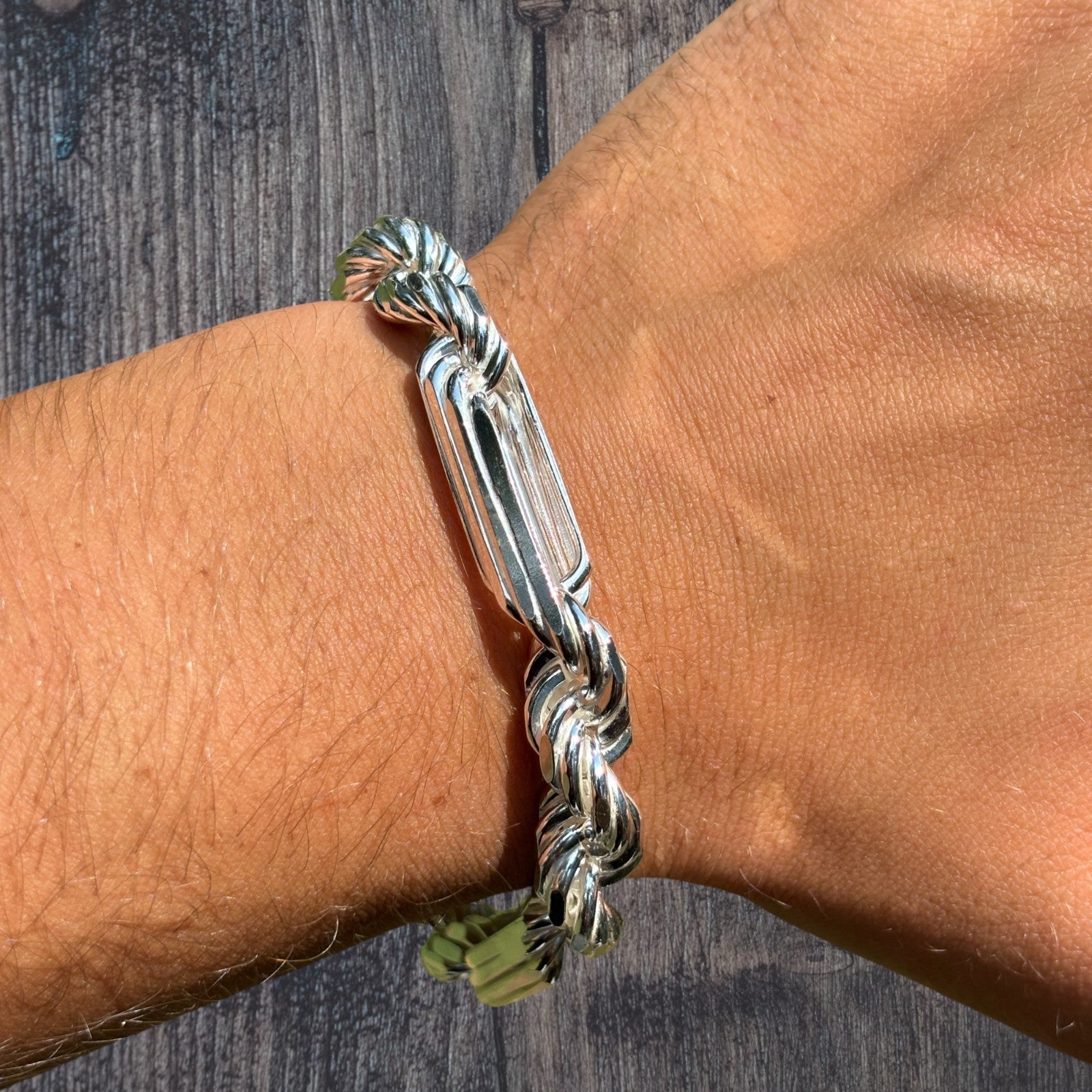 925 Sterling Silver 10mm Figarope Milano Bracelet