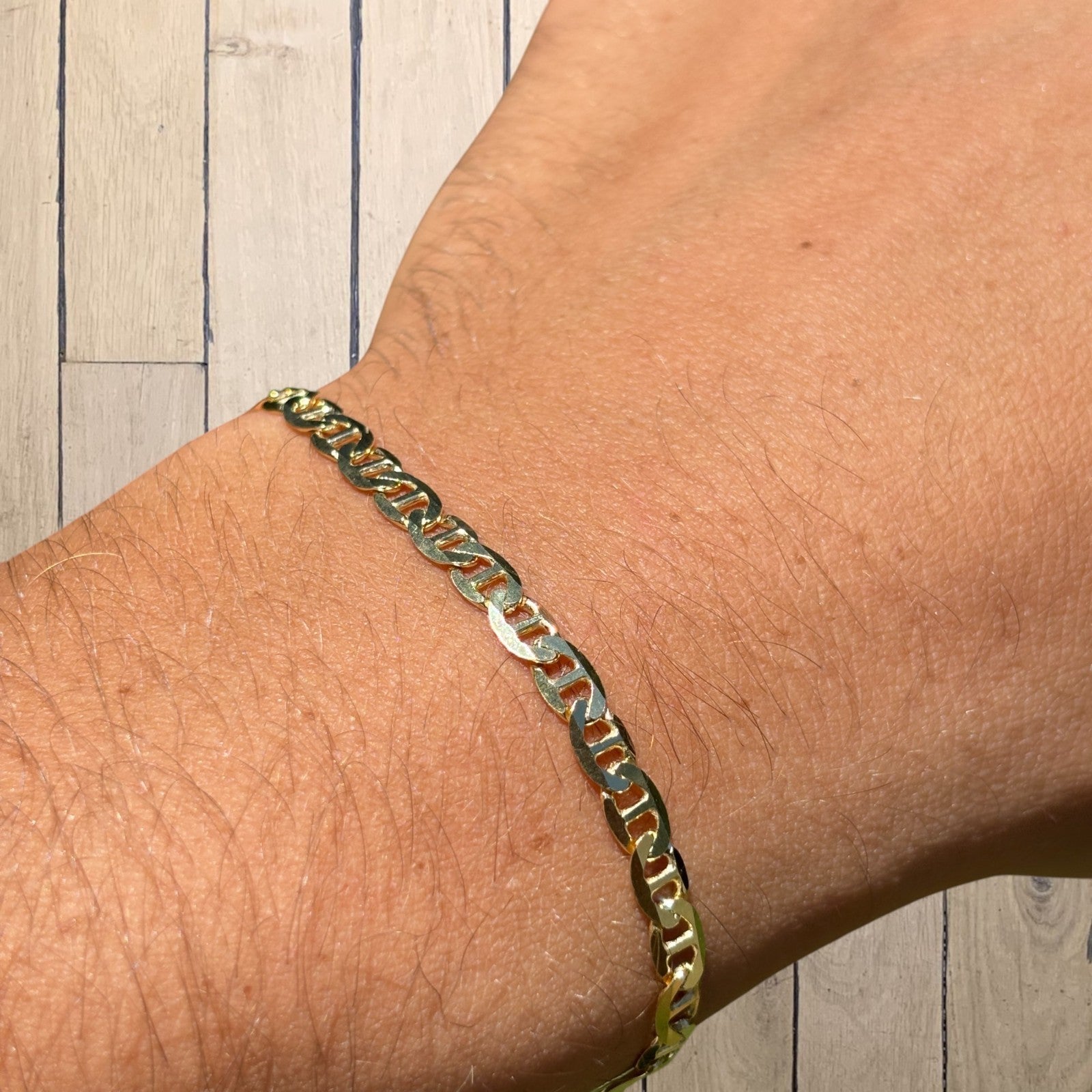 925 Sterling Silver 4mm Mariner Bracelet