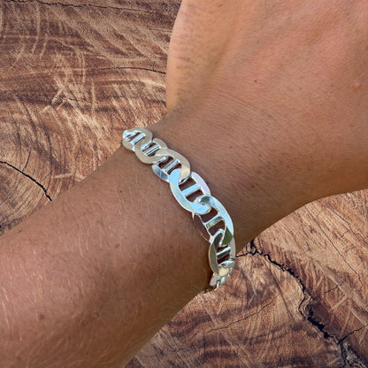925 Sterling Silver 10mm Mariner Bracelet