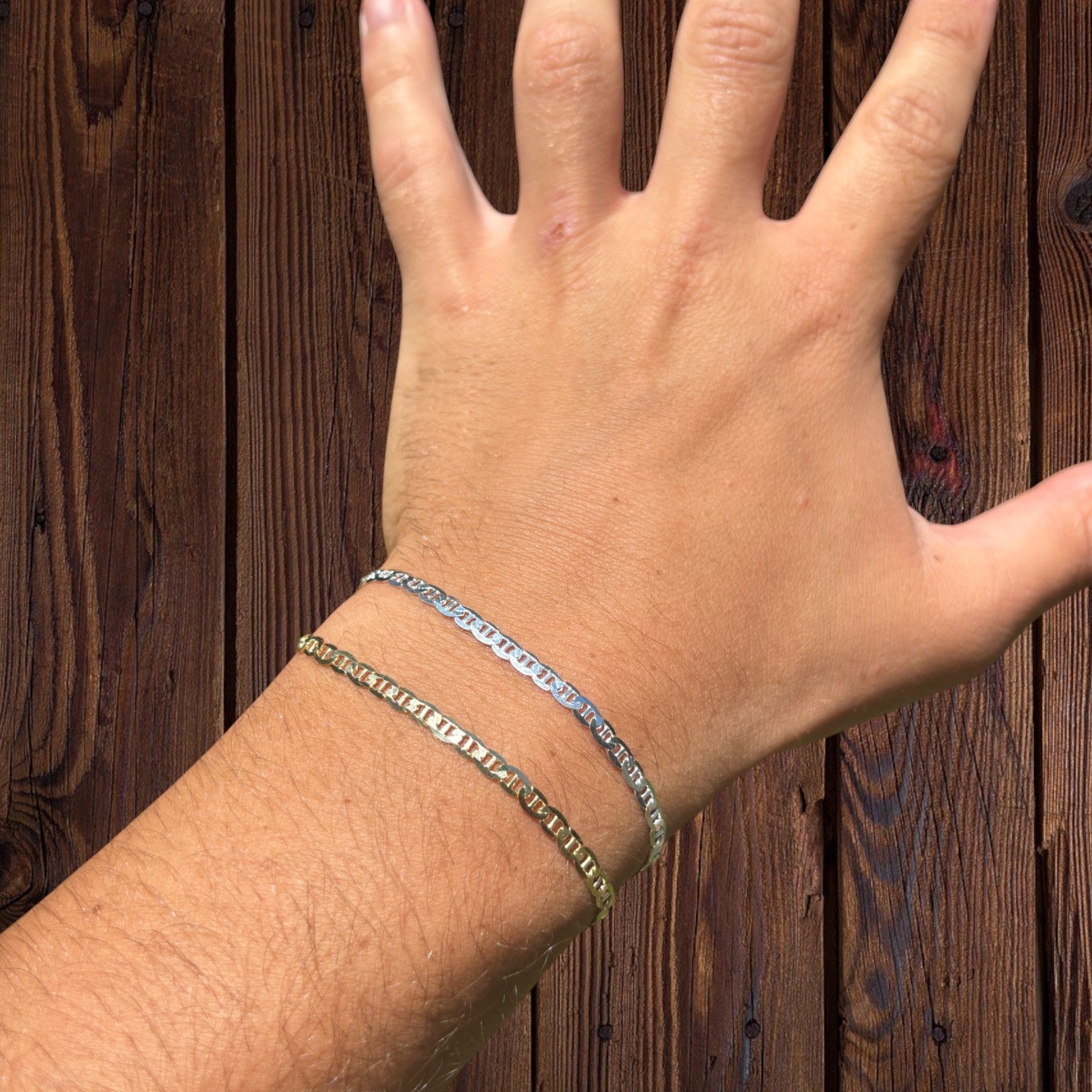 925 Sterling Silver 3mm Mariner Bracelet