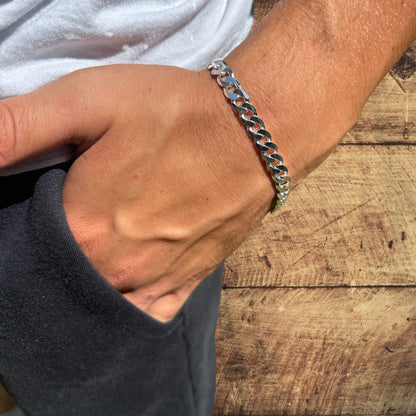 925 Sterling Silver 7mm Curb Bracelet