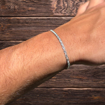 925 Sterling Silver 2.5mm Tiger Eye Bracelet