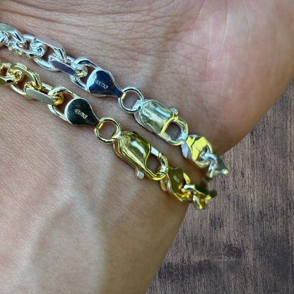 925 Sterling Silver 6mm Anchor Cable Bracelet