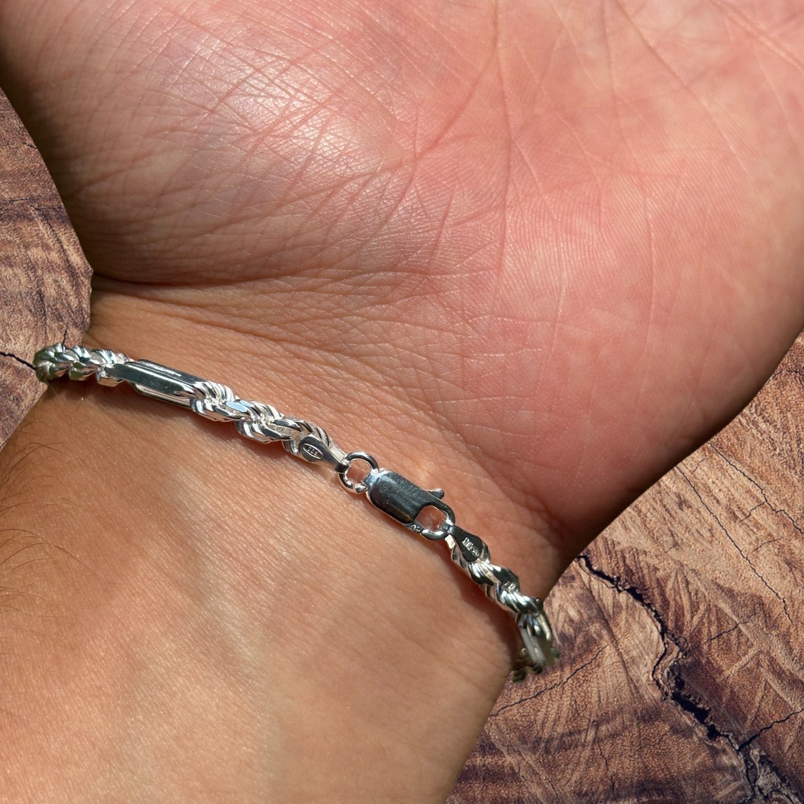 925 Sterling Silver 4mm Figarope Milano Bracelet