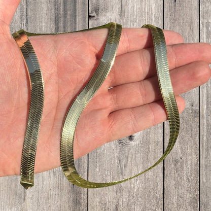 925 Sterling Silver 9mm Herringbone Chain Necklace