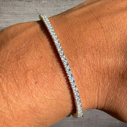 925 Sterling Silver 2mm Tennis Bracelet - CZ Or Moissanite