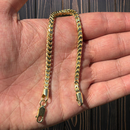 925 Sterling Silver 4mm Franco Bracelet